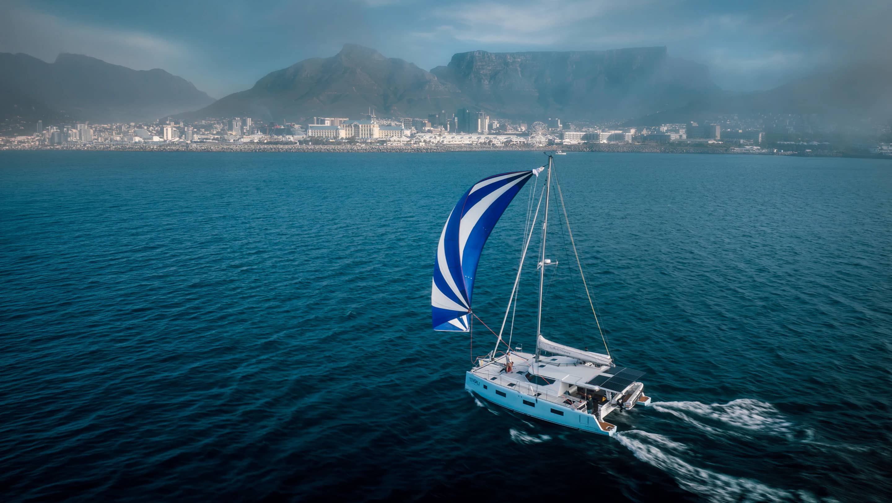 Vision 444 ES Tivoli under spinnaker off Cape Town
